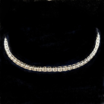 18ct wite gold 3.07ct diamond line bracelet.