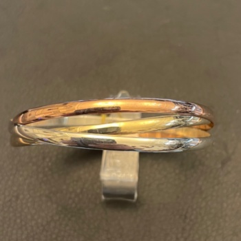 9ct tri colour pre-loved Russian style bangle